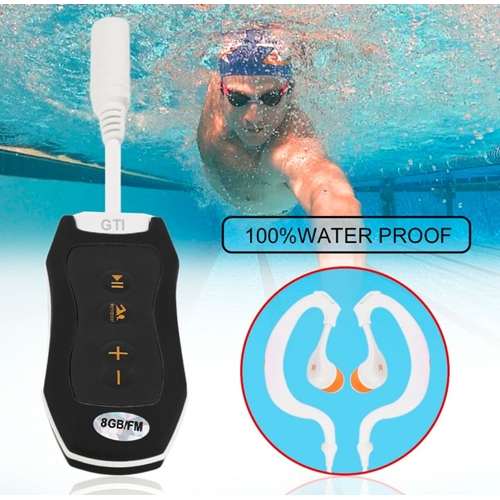 נגן MP3 עם רדיו 8GB FM עמיד במים ומתאים לשחייה