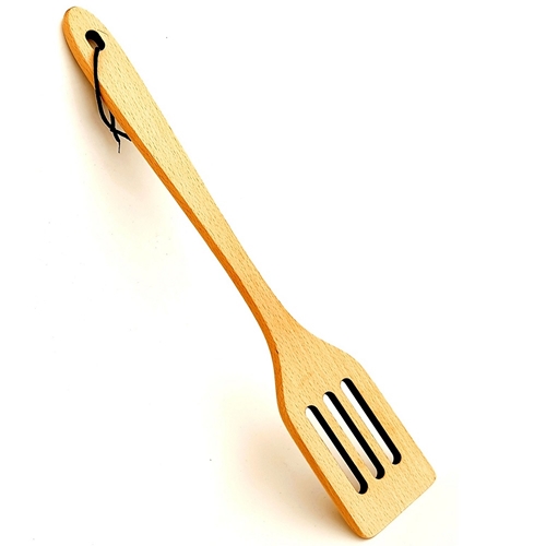 כף עץ גדולה עם חריצים 40 ס''מ ECOSALL