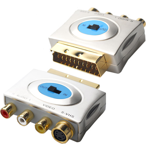 מתאם SCART ל: SV + RCA עם בורר IN/OUT