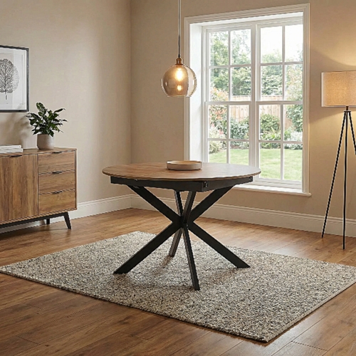 שולחן אוכל עגול נפתח 1.2-2.0 מ' טנריף- אלון