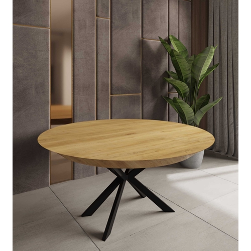 שולחן לפינת אוכל עגול נפתח מעץ דגם עץ טבעי