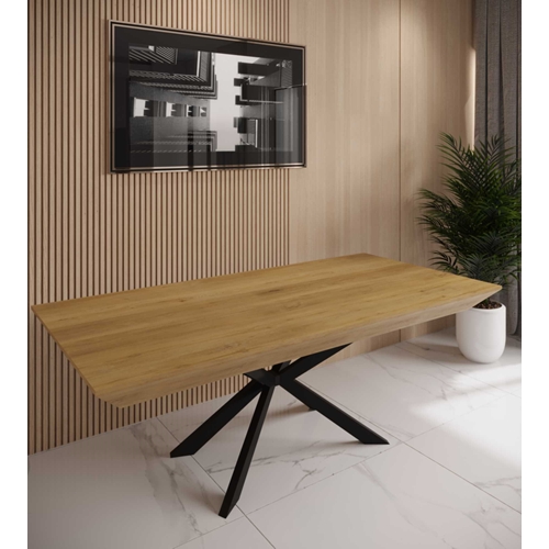 שולחן מלבני נפתח מעץ לפינת אוכל דגם עץ טבעי