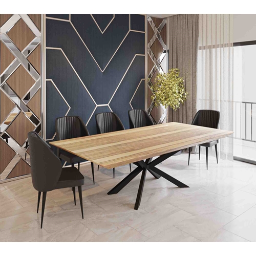 שולחן נפתח לפינת אוכל מלבני דגם אגוז אפריקאי