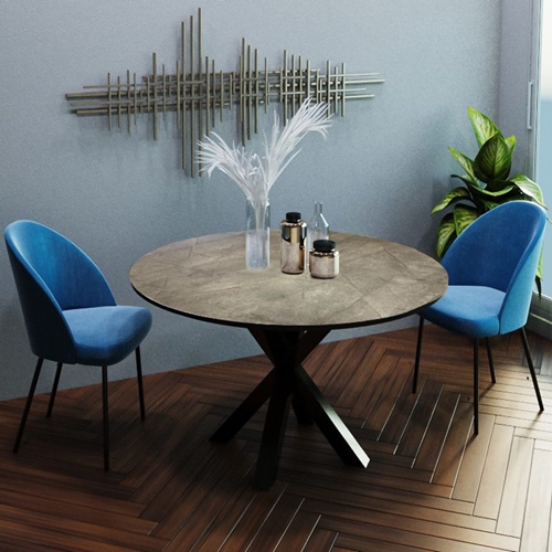 שולחן לפינת אוכל עגול מעץ דגם גרניט מוזהב–לא נפתח