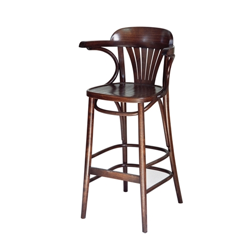 כיסא בר דגם מניפה מושב עץ בלבד