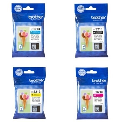 סט 4 ראשי דיו מקוריים BROTHER LC3213