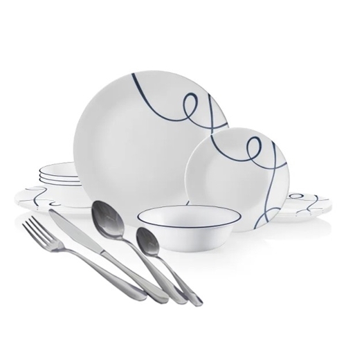 סט 84 חלקים 12 סועדים Lia Round+סכו"ם 48 חלקים