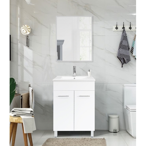 ארון אמבטיה עומד+כיור חרס ומראה לוטוס טודו דיזיין