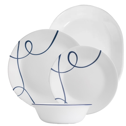 סט צלחות קורל 37 חלקים 12 סועדים LIA ROUND קורנינג