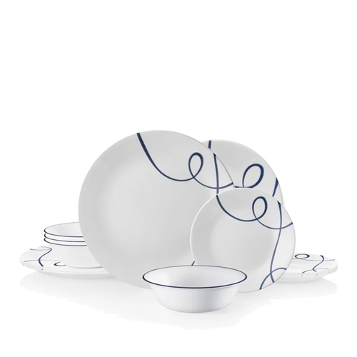 סט צלחות קורל 48 חלקים 12 סועדים LIA ROUND קורנינג