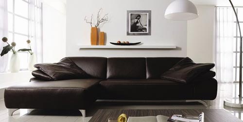 מערכת ישיבה פינתית מעור אמיתי HOME D'ECOR