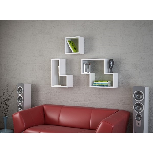 שלישיית מדפים מעוצבים דגם טטריס DE3494 מבית HOMAX