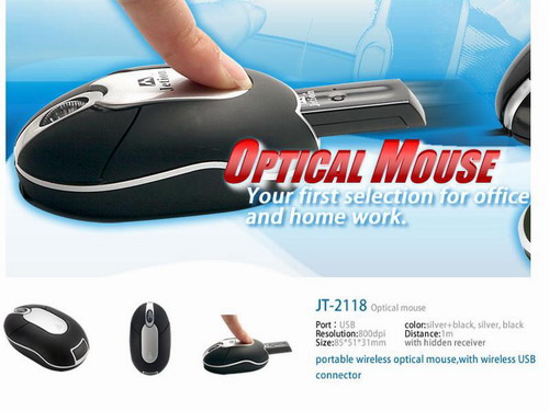 עכבר אופטי אלחוטי עם דונגל JT2118 USB