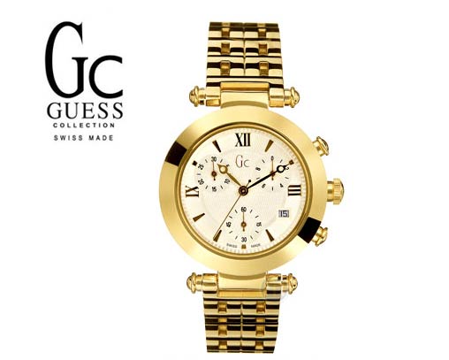 שעון כרונוגרף מוזהב ומפואר לאישה GUESS