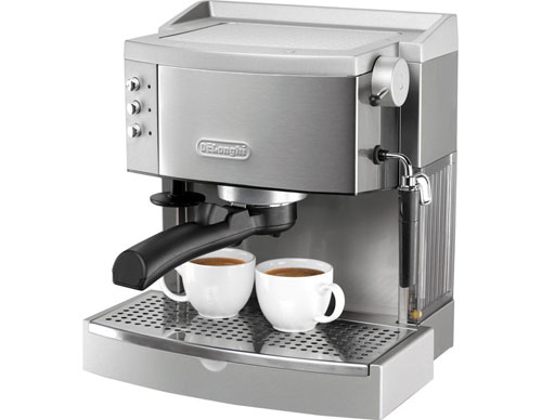 מכונת אספרסו וקפוצ'ינו בגימור נירוסטה Delonghi