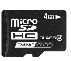 כרטיס זיכרון MicroSD נפח Dane-Elec 4GB
