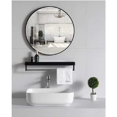 מראה עגולה קוטר 80 ס"מ מסגרת שחורה