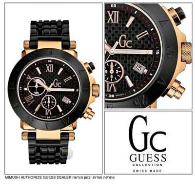 שעון כרונוגרף יוקרתי מוזהב ומעוצב לגבר GUESS