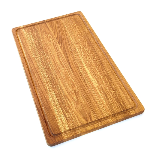 קרש חיתוך 45x30 ס''מ עץ אלון עם תעלת ניקוז