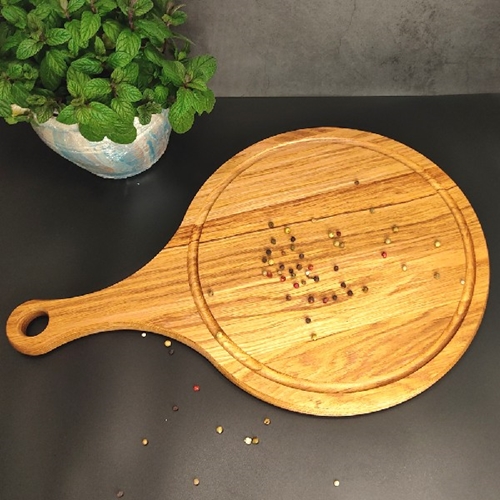 קרש חיתוך עגול עם ידית 44x30 ס''מ דמוי מטקה