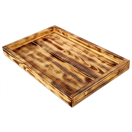 מגש שרוף עם ידיות פנימיות 28x40 ס''מ מעץ מלא