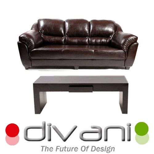 ספה תלת מושבית מדמוי עור +שולחן  Vitorio Divani
