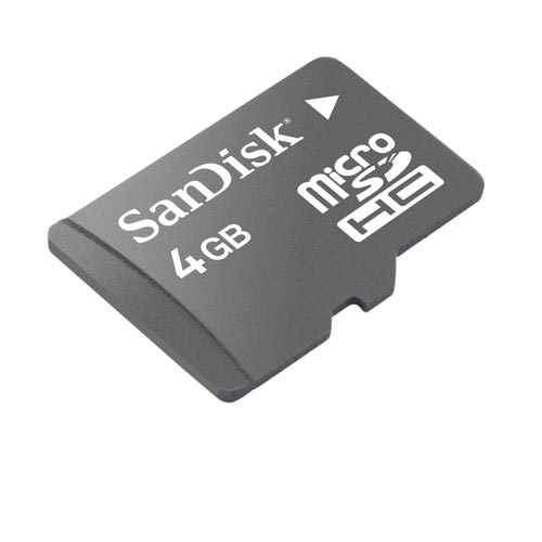 כרטיס זיכרון לסלולארי MicroSDHC בנפח SanDisk 4GB