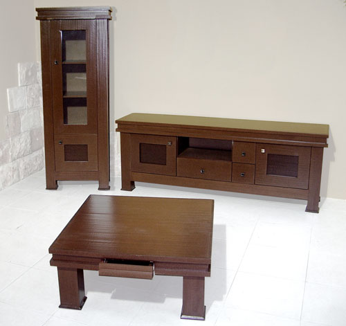 סט לסלון מזנון ויטרינה ושולחן HOME DECOR