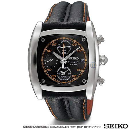 שעון כרונוגרף מלבני מעוצב ויוקרתי SEIKO