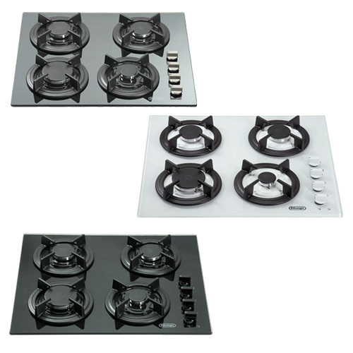 כיריים גז 4 להבות על משטח זכוכית Delonghi