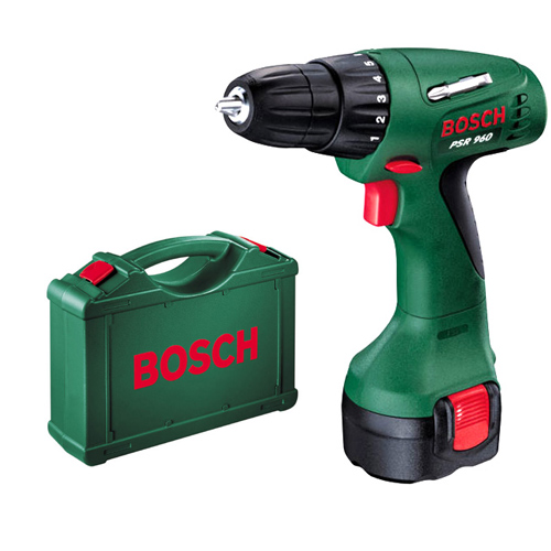 מברגה/מקדחה נטענת 9.6V במזוודה BOSCH
