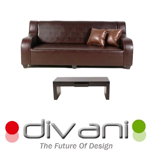 ספה תלת מושבית מדמוי עור +שולחן Vitorio Divani
