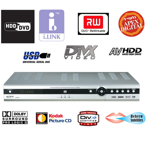 reaction command Mainstream נגן DVD מקליט עם דיסק קשיח 160 ג'יגה APEX מתצוגהנגן DVD מקליט עם דיסק קשיח  160 ג'יגה APEX מתצוגה דגם: HDR-960-160GB 92690- P1000