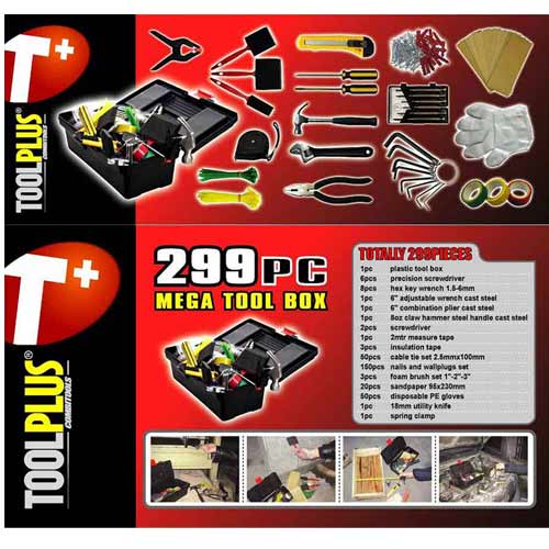 ארגז כלי עבודה איכותי 299 חלקים TOOLPLUS