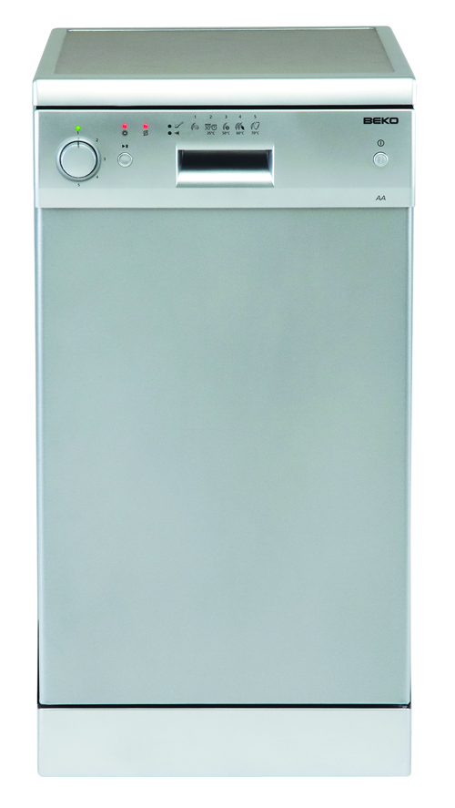 מדיח כלים צר 5 תכניות בגימור נירוסטה מוברשת BEKO