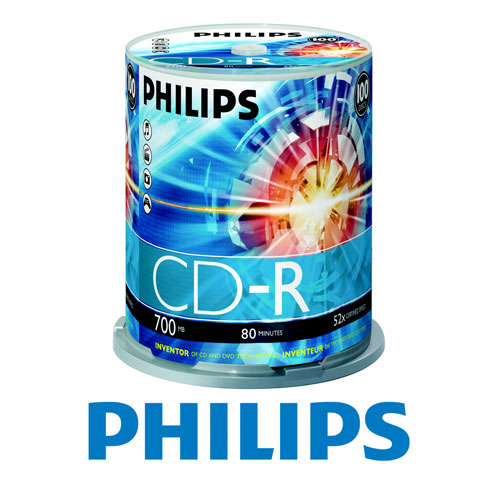 100 מדיות לצריבה PHILIPS CD-R