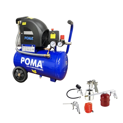 קומפרסור 24 ליטר + סט מושלם 5 חלקים POMA