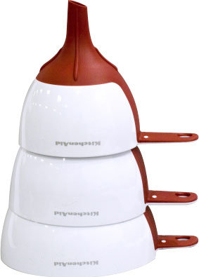 סט 3 משפכים בגדלים שונים KitchenAid