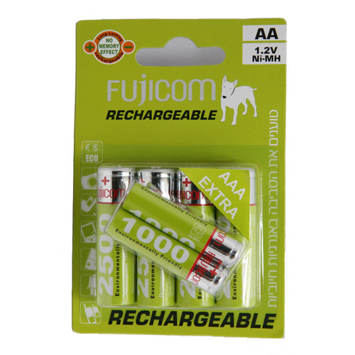 מארז 6 סוללות Fujicom 1000mAh 2+2500mAh AA 4
