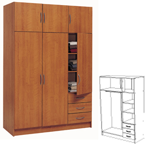 ארון שלוש דלתות כפול בשילוב 3 מגירות HOME D`ECOR