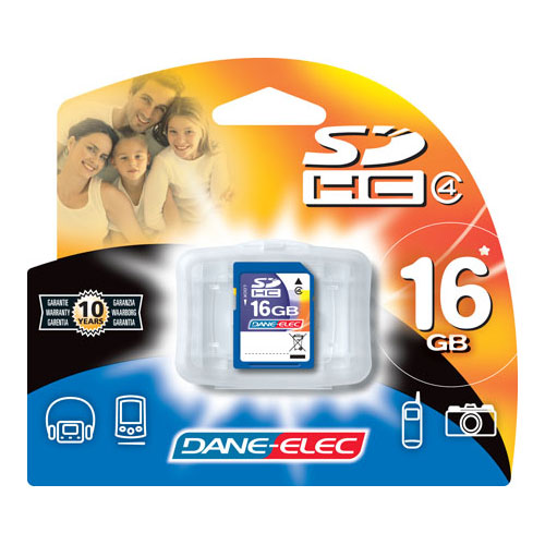 כרטיס זיכרון SD-HC בנפח עצום של DANE ELEC 16GB